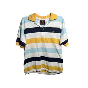 Yellow, white, and blue Polo shirt